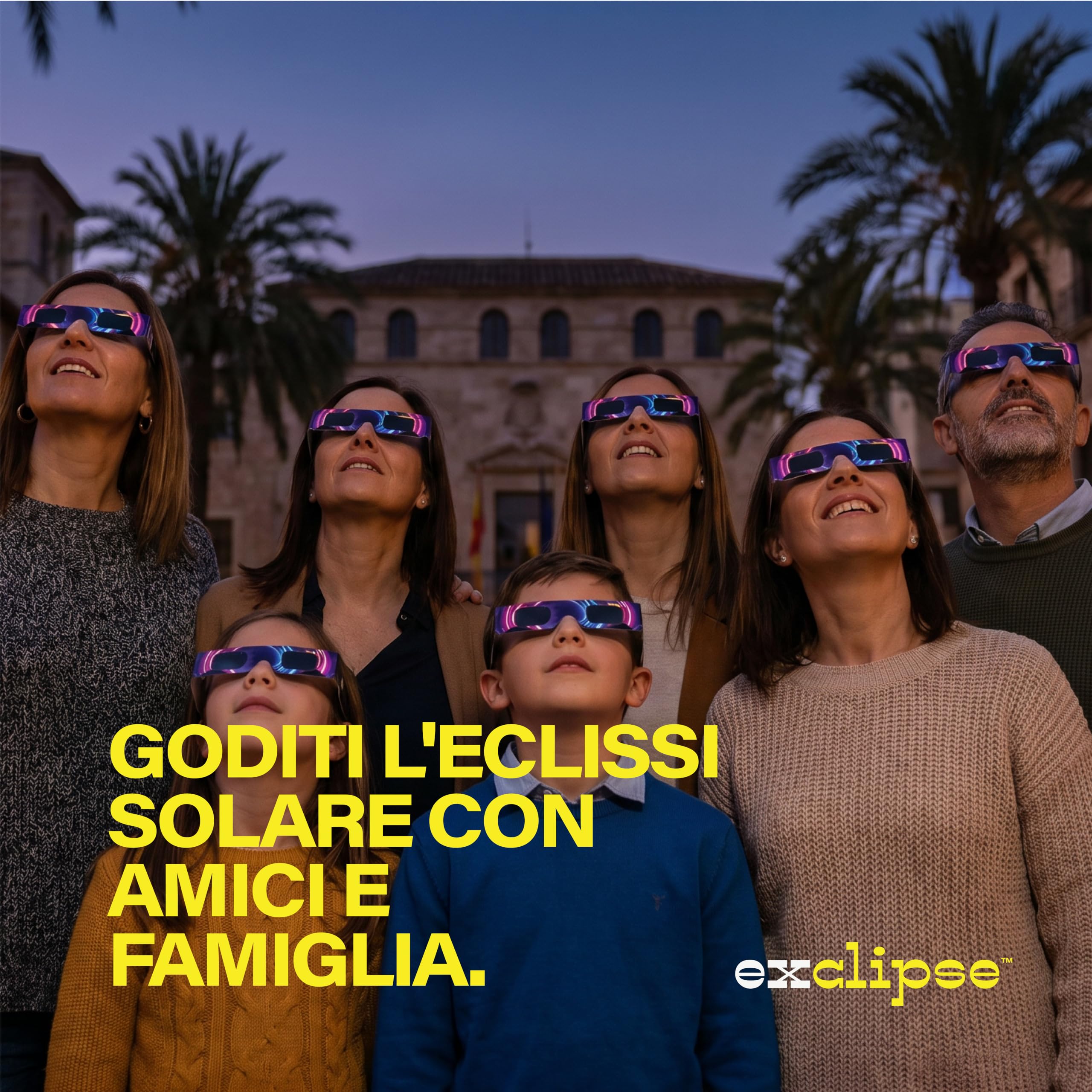 exclipse Occhiali per Eclissi Solare – Certificati ISO 12312-2 e CE & UKCA, Protezione Sicura per Osservazione del Sole, AAS 2026, Confezione Multipla
