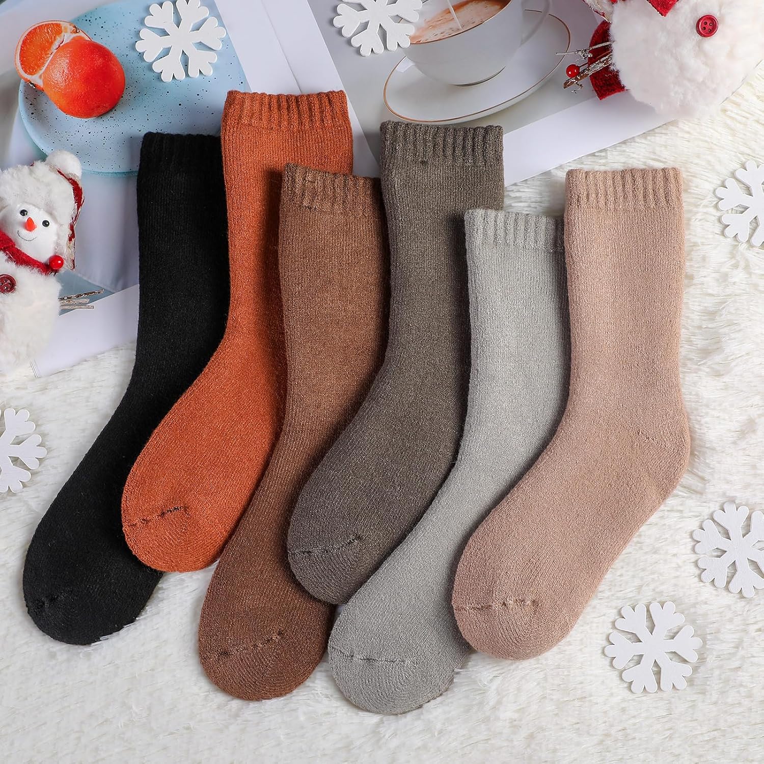6 Pairs Women's Thermal Socks Warm Winter Extra Thick Fleece Lined Cushion Wicking Crew Boot Socks for Cold Weather Hiking Running Work - Image 6