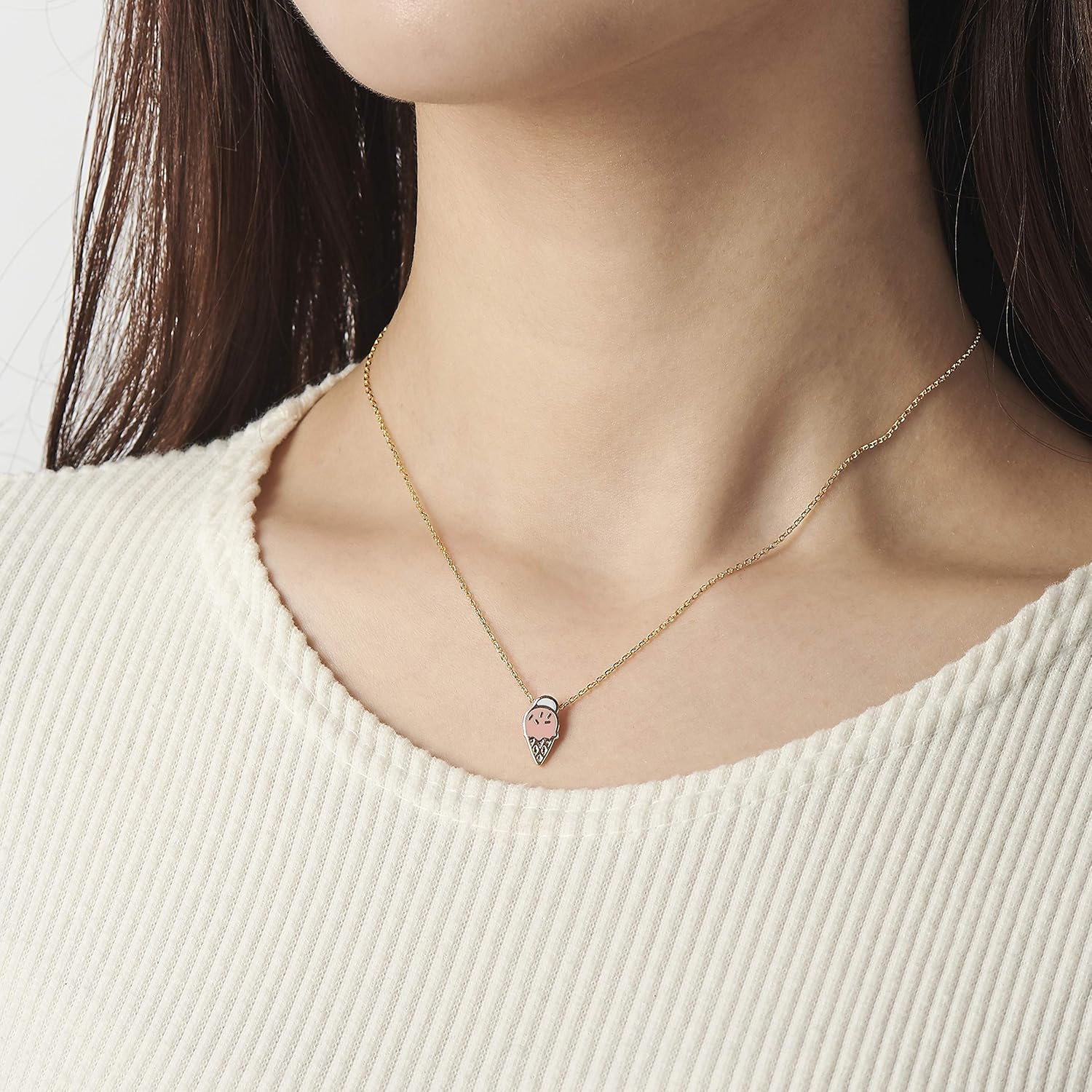 MaLove Lovely Simple Daily Dainty Small Tiny Delicate Ice cream Inspirational Pendant Necklace Handmade Pendant Necklace Jewelry Gift for Women - Image 4