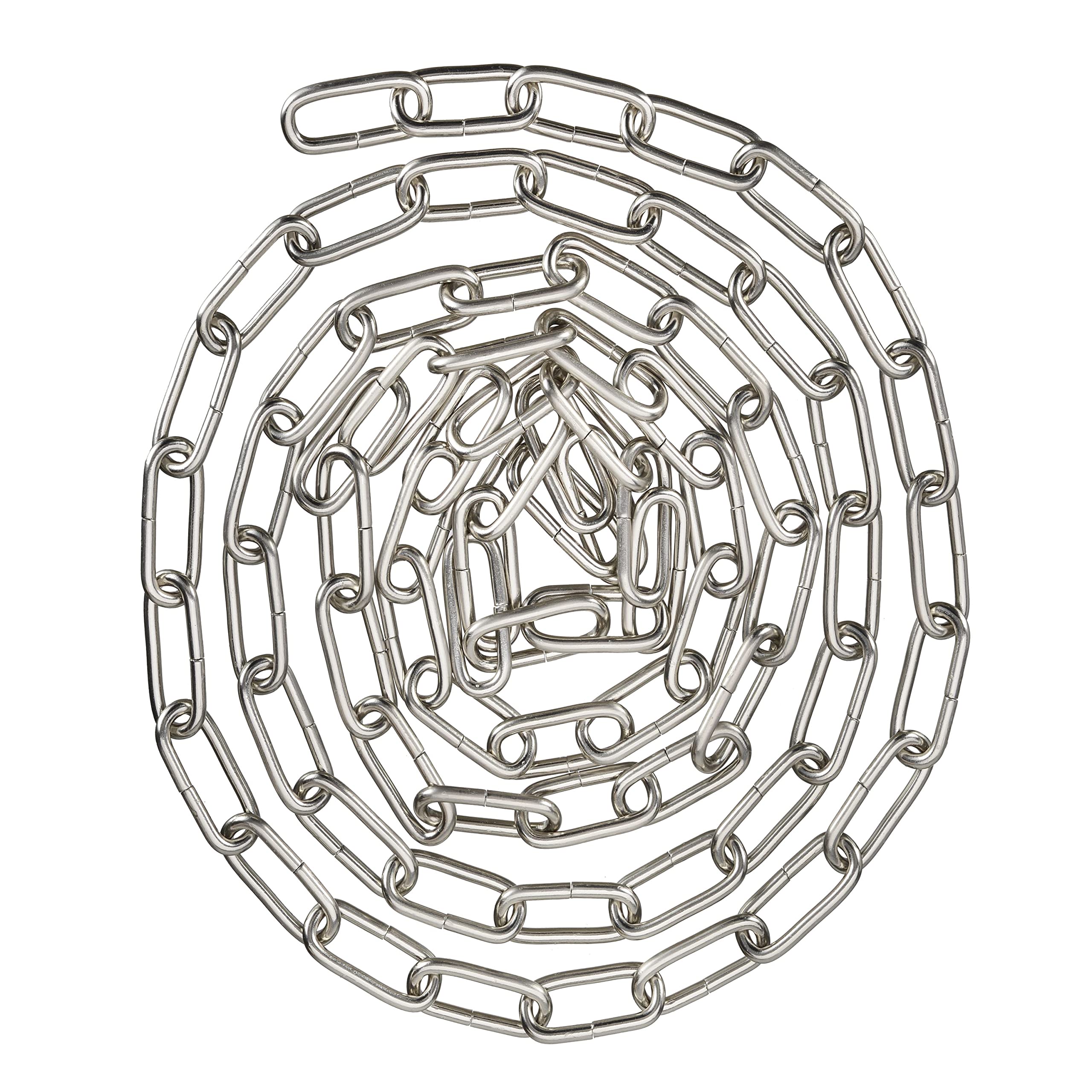 Aspen Creative 21105-21,Steel 10 Feet Heavy Duty Chain for Hanging Up Maximum Weight 120 Pounds-Lighting Fixture/Swag Light/Plant in Stin Nickel.6 Gauge.