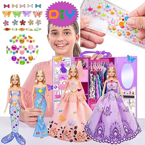 Vista 24 de iBayda Muñeca de moda de 11.5 pulgadas con accesorios de ropa de armario, incluye vestido de princesa, vestidos largos, trajes, zapatos, bolsos
