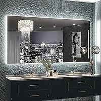 Vista 26 de TETOTE - Espejo retroiluminado para baño con luz, botón táctil regulable y función antivaho (horizontal o vertical)