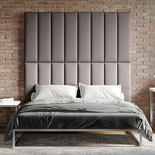 Miniatura 4 de Jaxx Panelist - Cabecero acolchado moderno, juego de 4 paneles para montar en la pared (cada uno de 11.25 x 38 pulgadas), tamaño King,