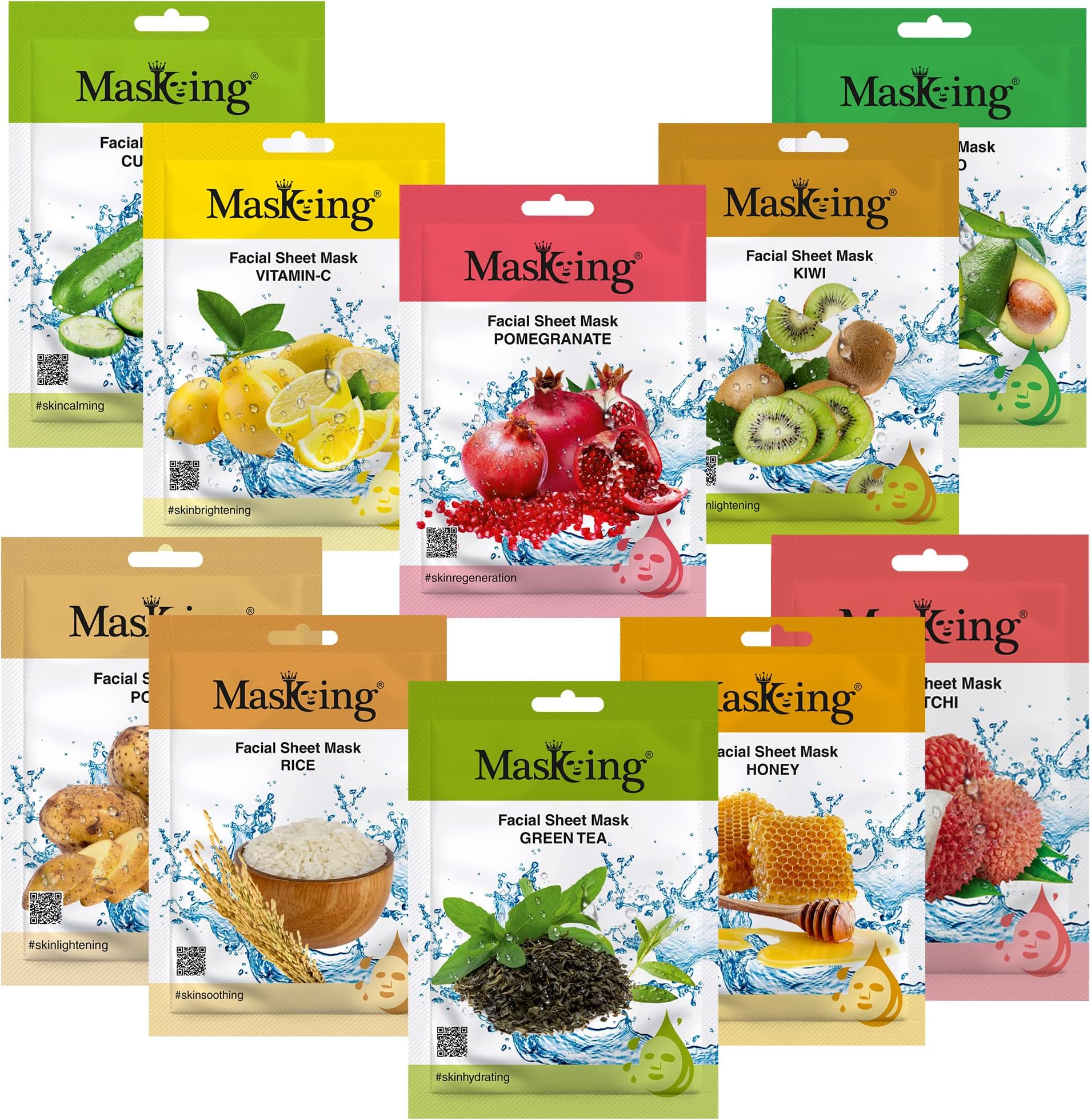 Beauty Facial Sheet Mask for Glowing skin | Natural Sheet Mask | Face sheet Mask for Women Combo Pack of 10