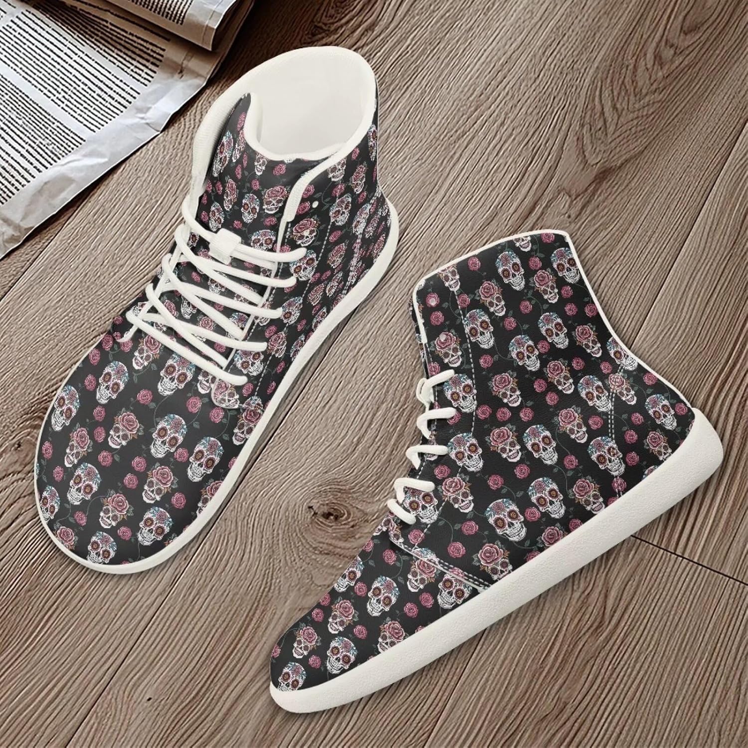 Fire Car Print Hiking Shoes Womens Outdoor Athletic Sports Shoes Walking Shoes Trail Running Shoes White Sole