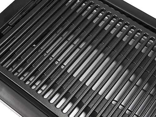 Miniatura 7 de Parrilla eléctrica para interiores sin humo, parrilla de barbacoa de calentamiento rápido de 1600 W, superficie de cocción antiadherente, 5 niveles