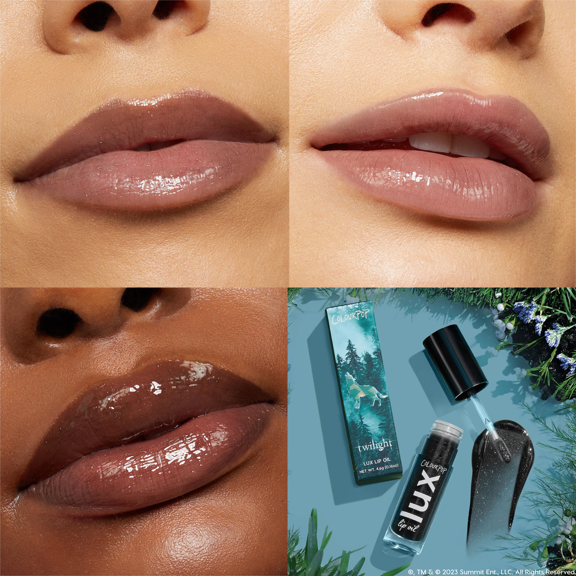 ColourPop Lux Lip Oil - Hydrating, Sheer Tinted Lip Oil Formulated with Antioxidant-Rich Chamomile Extract & Calendula Oil - Non-Greasy, Nourishing Black Lip Oil - Team Jacob (0.16 oz)