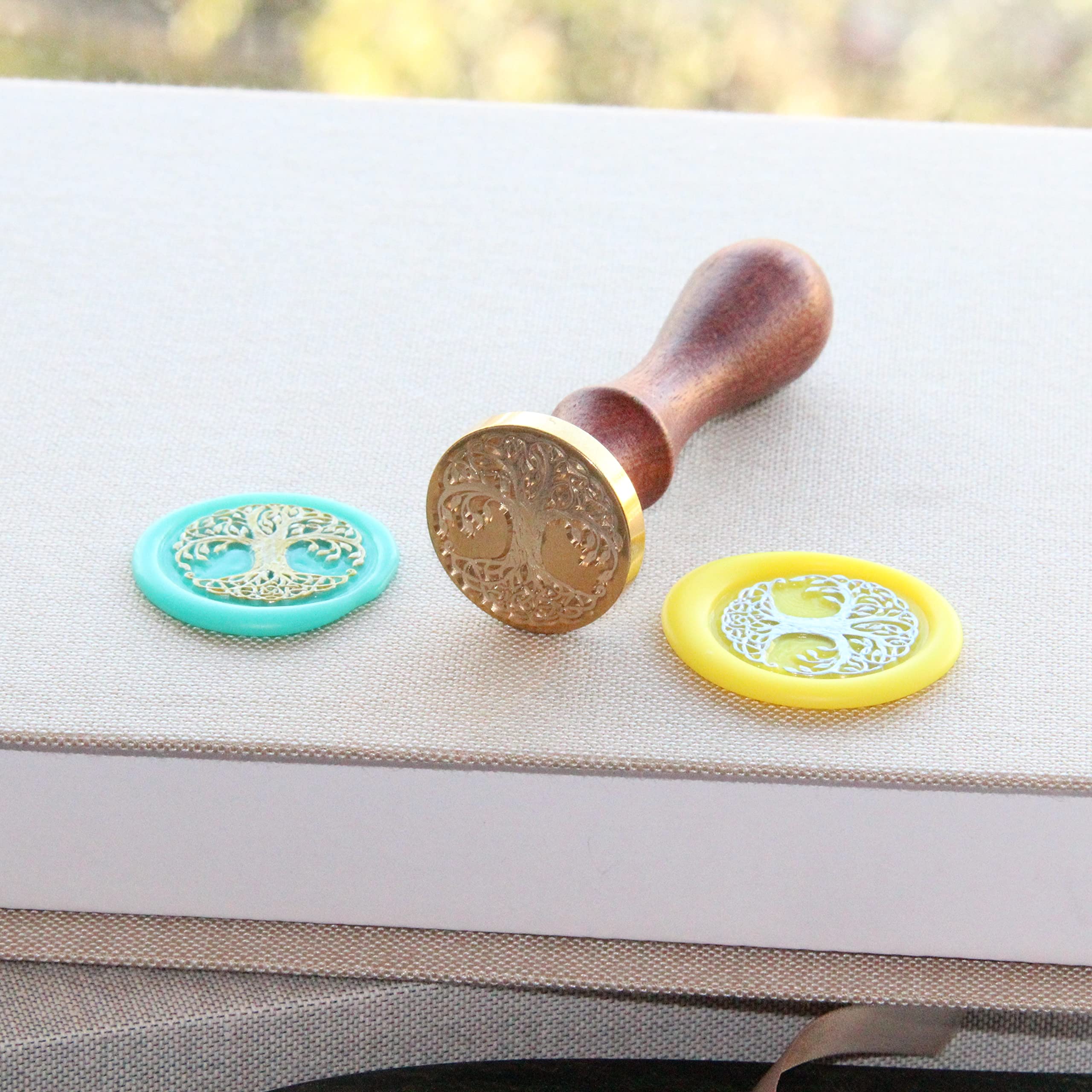 Ychostamp Tree of Life Wax Seal Stamp Viking Rune Sealing 30mm Head for Letter Wedding Envelopes DIY Custom Gifts Wrapping