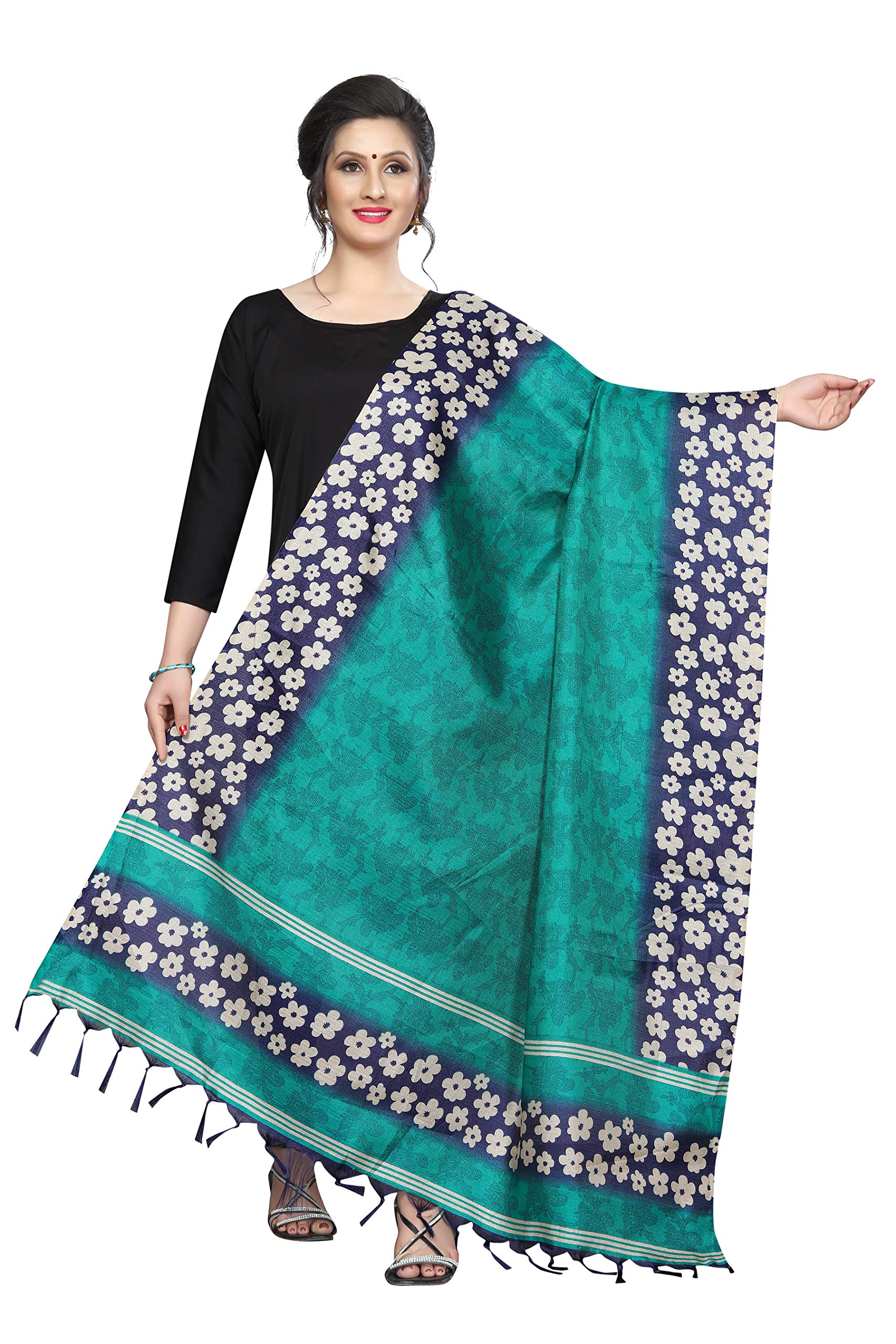 StyleScope Women's Khadi Cotton Printed Dupatta With Tassels (2.20 Mtr)