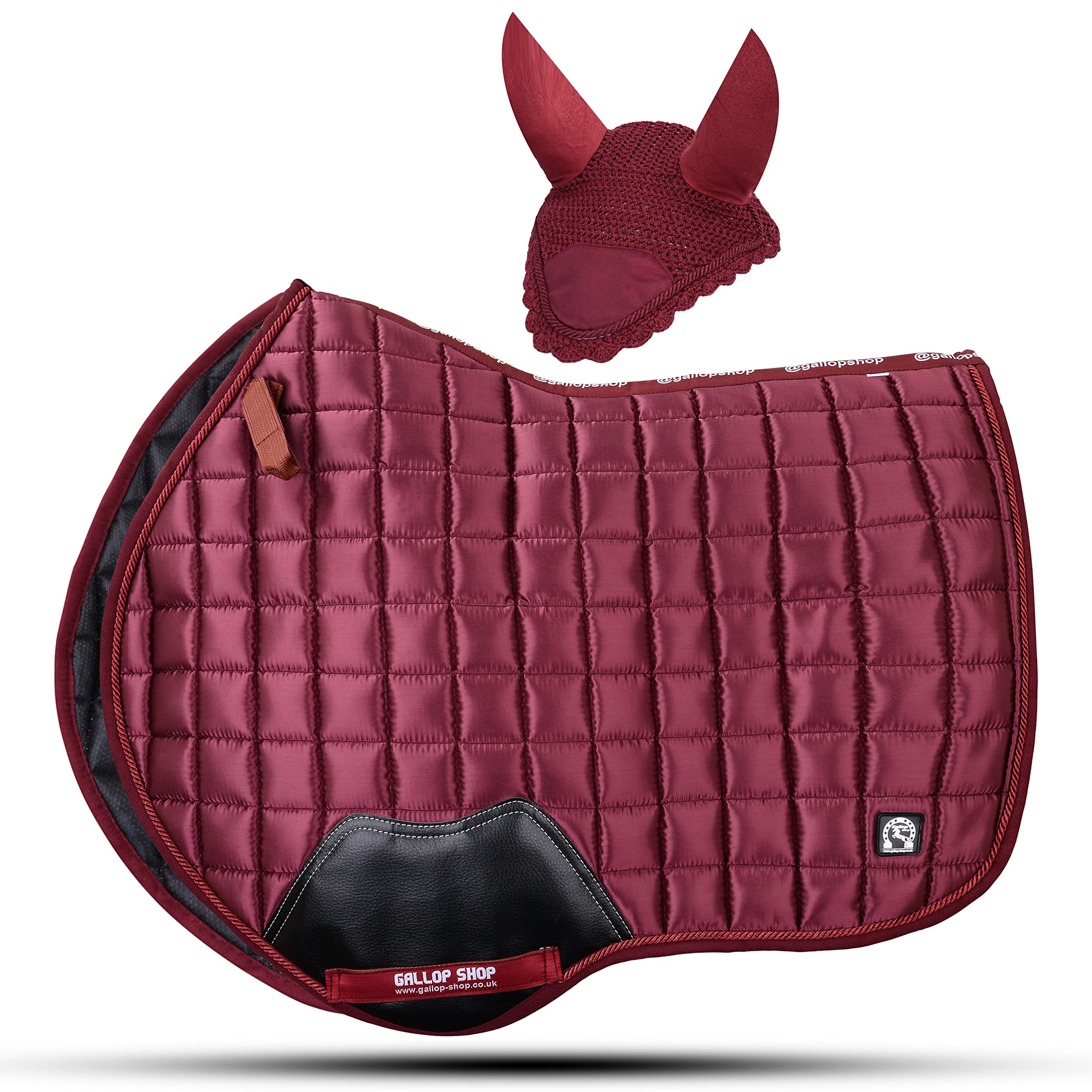 Glow Satin Jumping Pro Numnah - Tela (Full, Granate)
