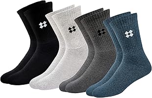 ARKYLE Winter Socks for Men Thick Terry Towel Cushion Socks, Free Size, Pack of 4