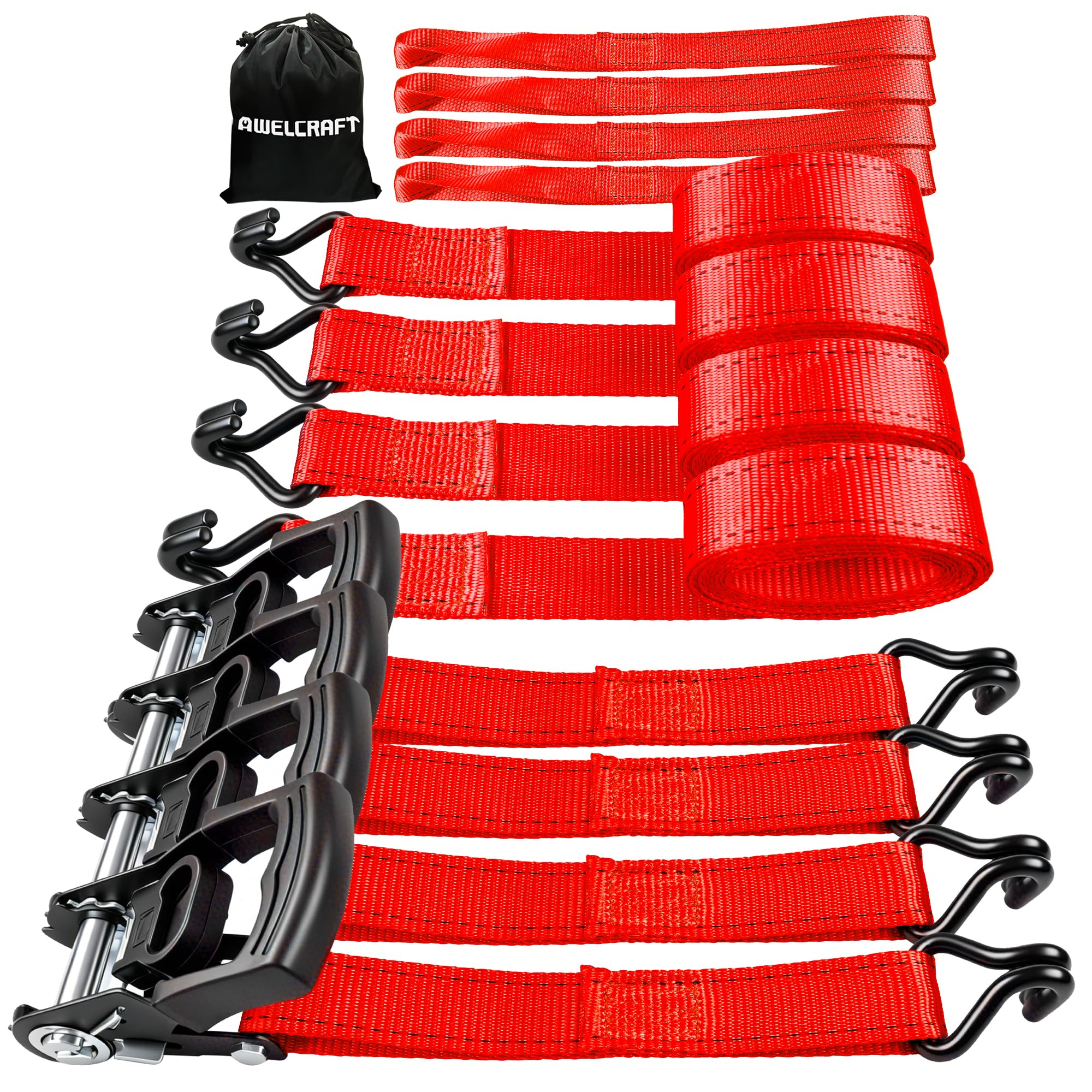 AWELCRAFT Paski zapadkowe 3.8 cm x 15', 1,496.9 kg czerwony