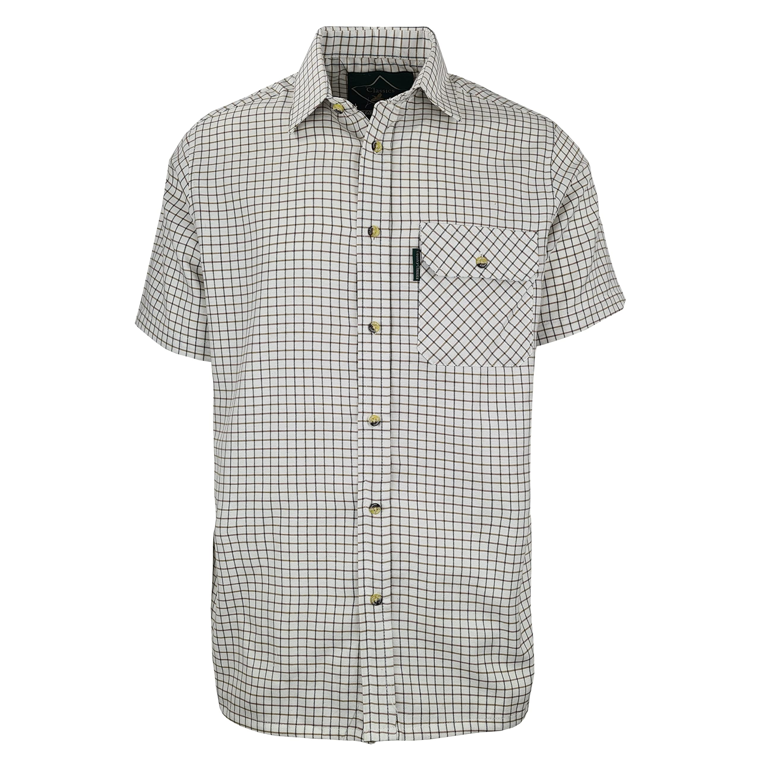 Country Classics Mens Short Sleeve Shirts (4XL, Tattersal Green)
