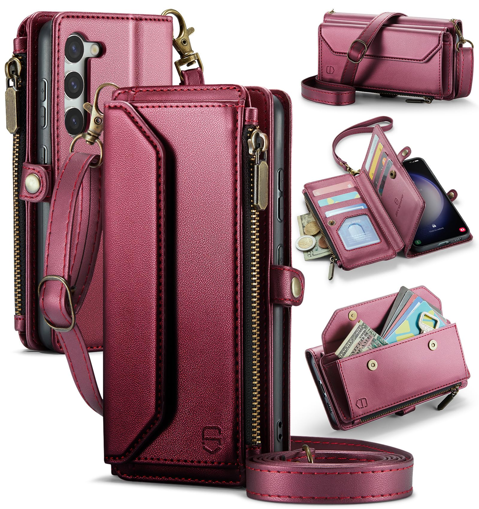 Housse en cuir synthétique souple premium pour smartphone Galaxy S23 Plus - 8