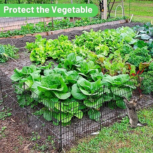 Miniatura 5 de 5 paneles con cerradura, valla decorativa de jardín al aire libre para patio, 32 pulgadas de alto x 12 pies de largo, barrera de animales a prueba