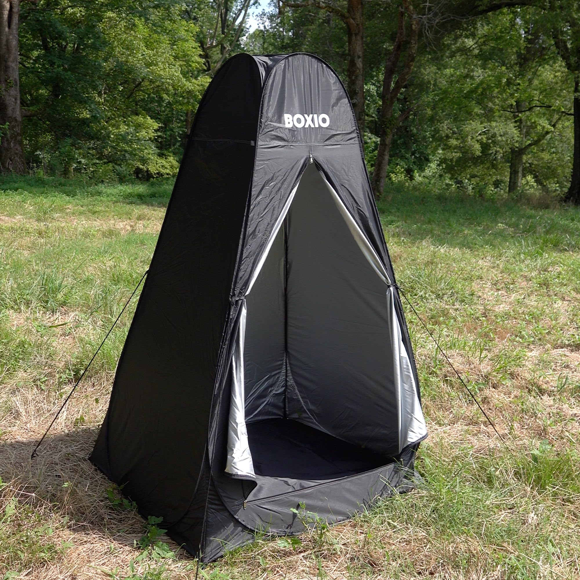 BOXIO - Tent: Mobiles Camping Duschzelt/Toilettenzelt, auch perfekt als freistehende pop up Umkleidekabine 2 x 1m - EIN Muss für Deine Campingtoilette, im Vanlife, und als Festivalbesucher im Sommer