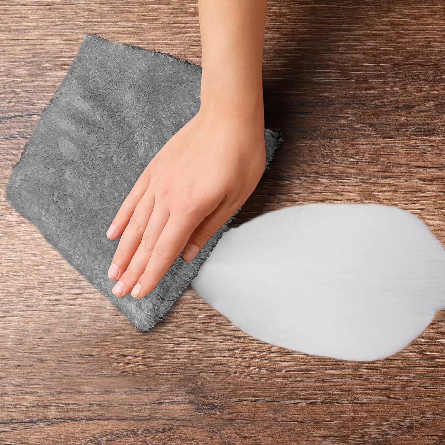 Towelogy® Super Absorbent Microfibre Cloth | Absorbs Over 10 Times its Weight in Water | Sponge-Like Absorbency | Multipurpose Scratch-Free Cleaning Cloth for Household Use (Grey)