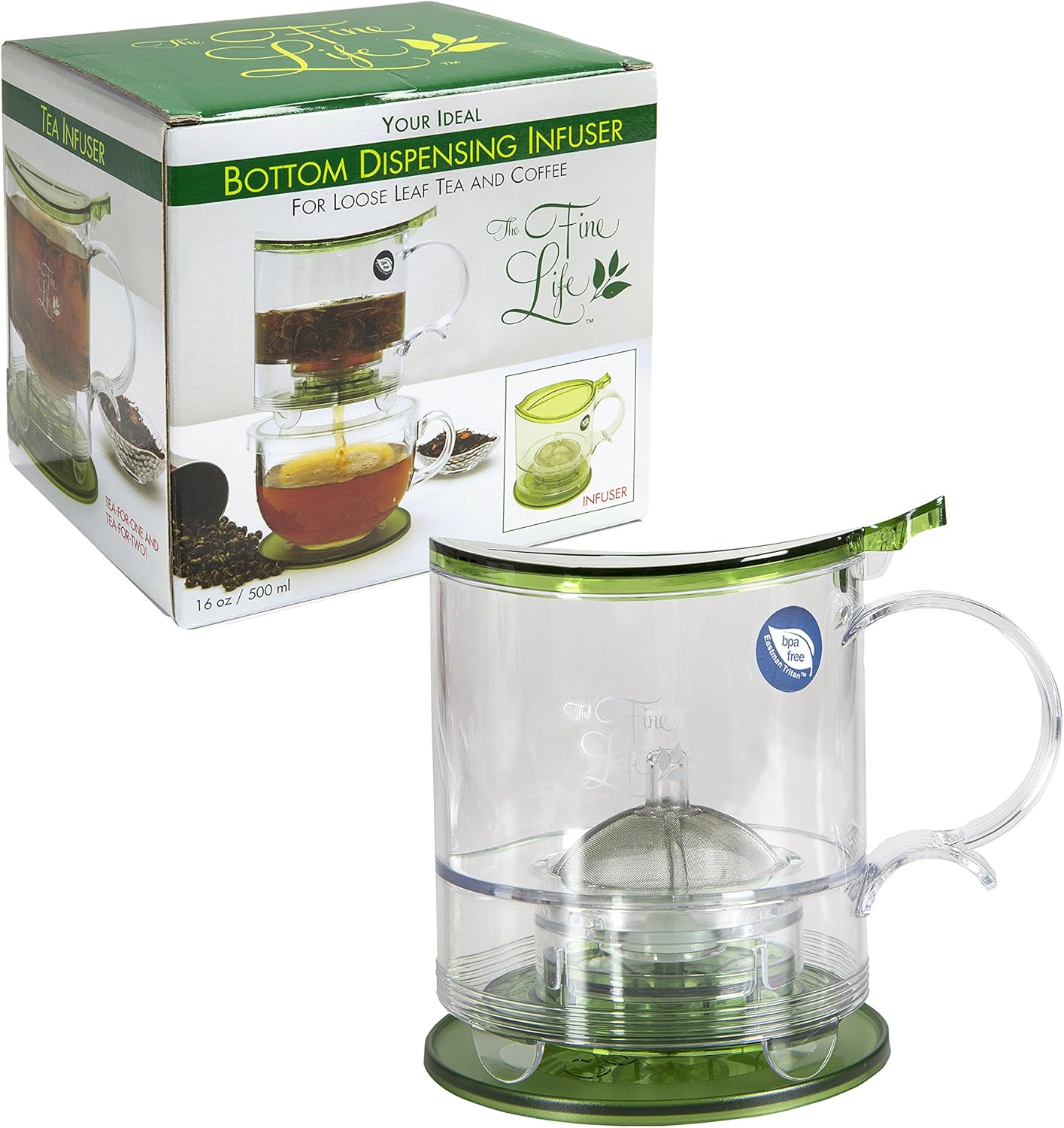 The Fine Life Cafetiere Bottom Dispensing Loose Leaf Tea Infuser and