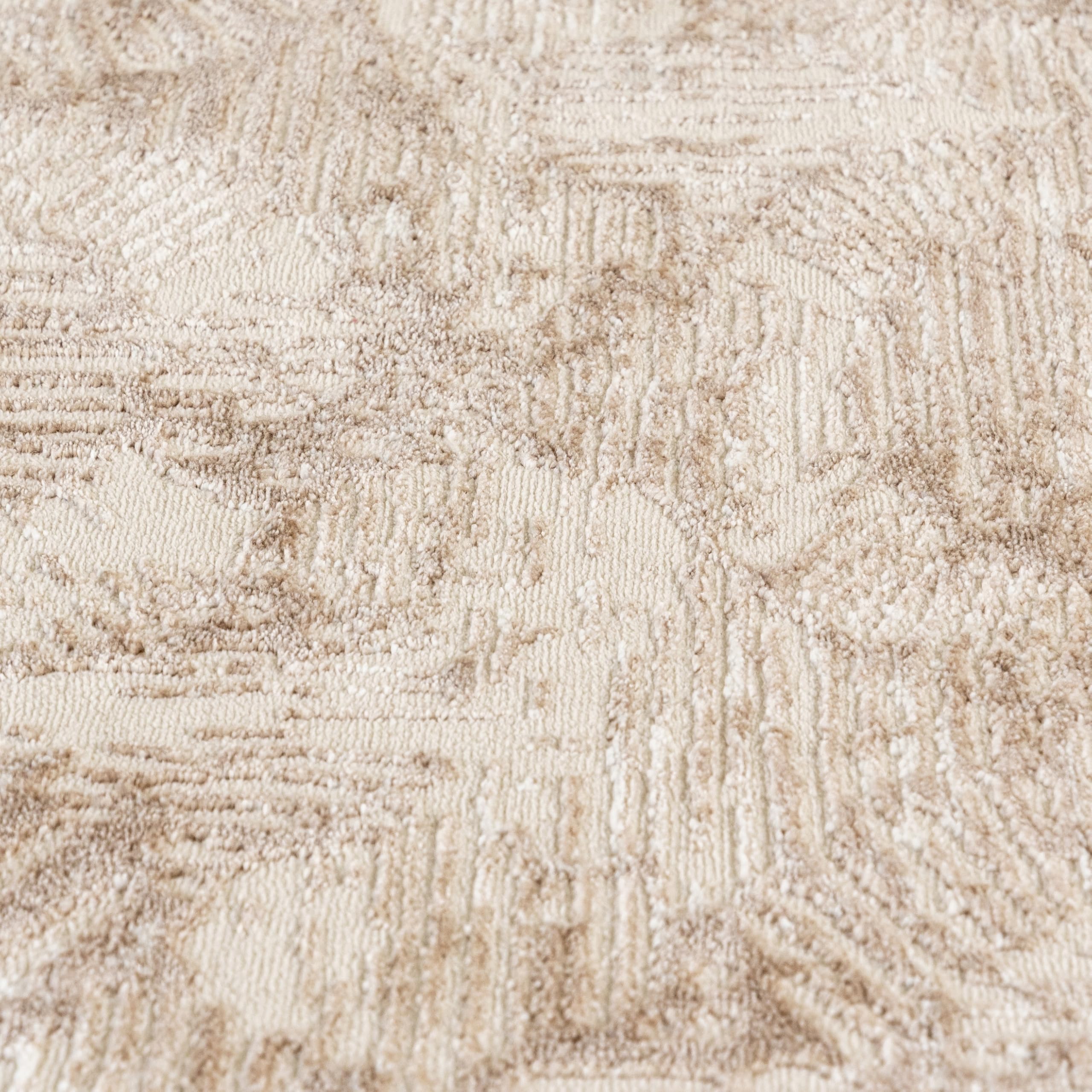Mazovia Tappeto Passatoia Corridoio 100x250cm Crema Bianco Geometrico