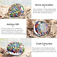 Vista 3 de EUSTUMA Figura de flor de vidrio soplado a mano, pisapapeles de vidrio para regalo de cumpleaños