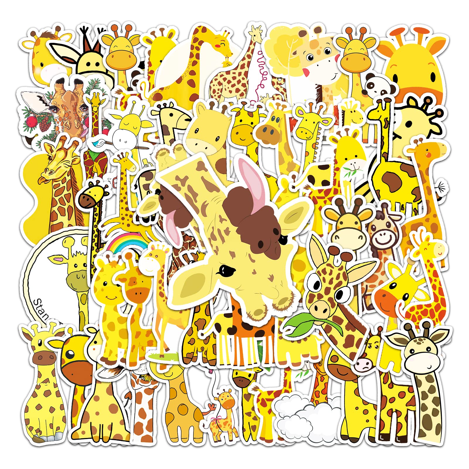 Cute Animal Stickers - 50 Pcs Waterproof Vinyl Decals -12