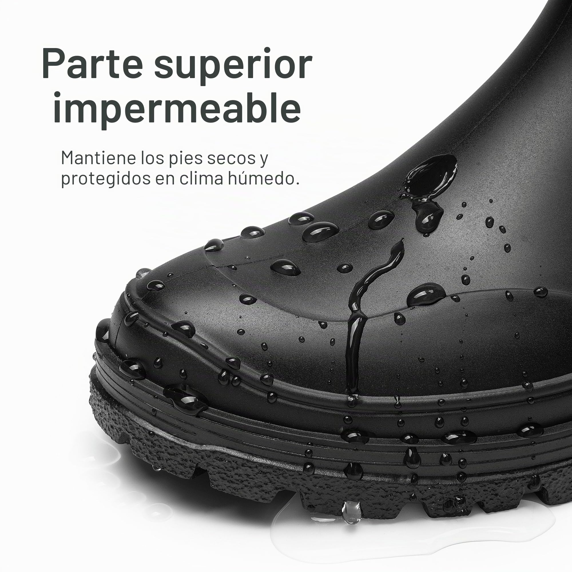DREAM PAIRS Botas Agua Chelsea Punta | PVC mate, Gore-Tex elástico, forro textil, plantilla EVA 3mm, estilo Chelsea.