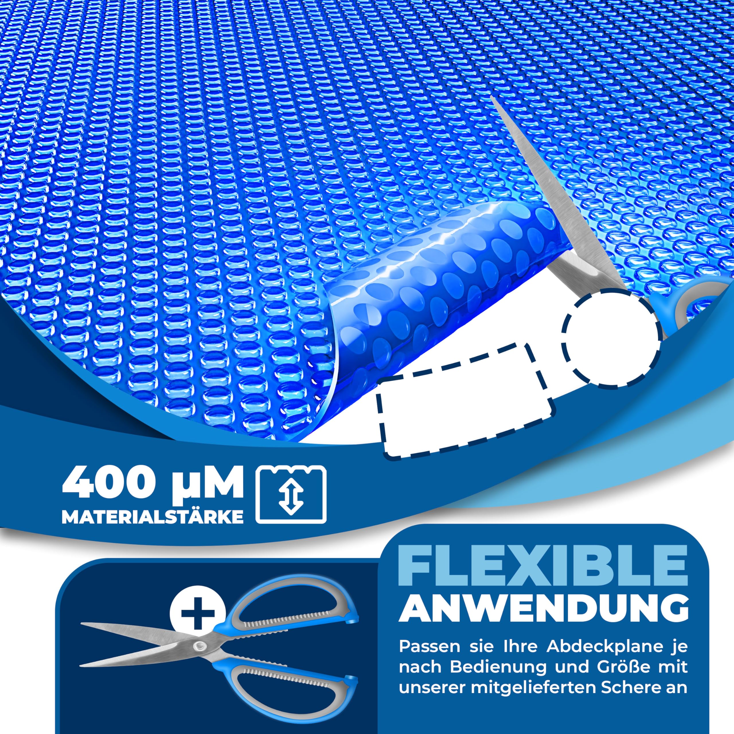 Pool Premium Abdeckplane 5x5 Meter - 140g/m² - grün