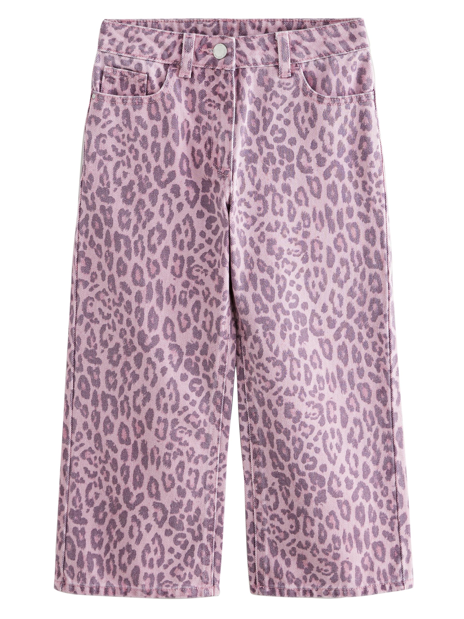 NEXT Weit geschnittene Jeans Pink Leopard Print 7 Jahre
