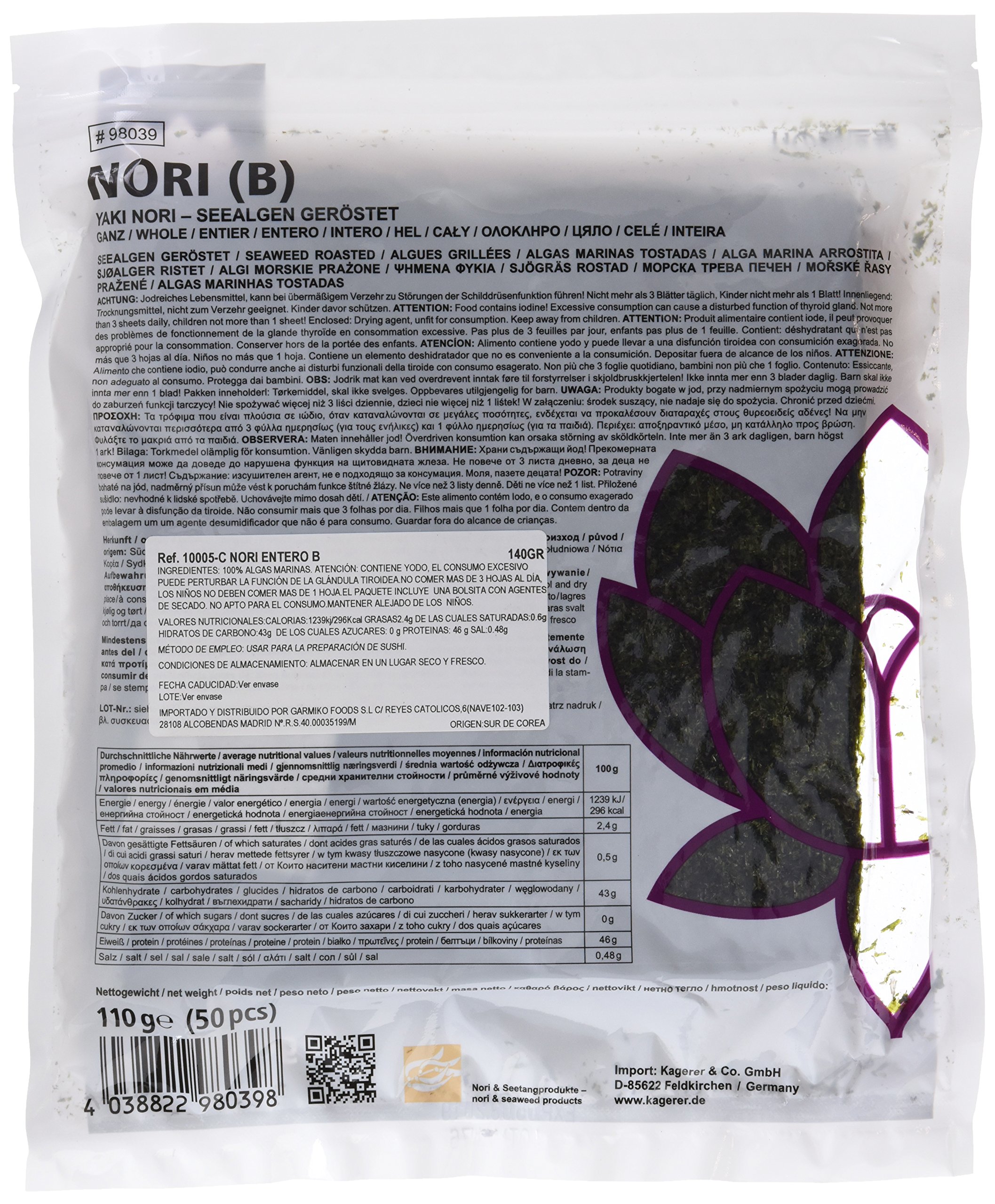 Globe Gourmet Alga Nori 130 gr