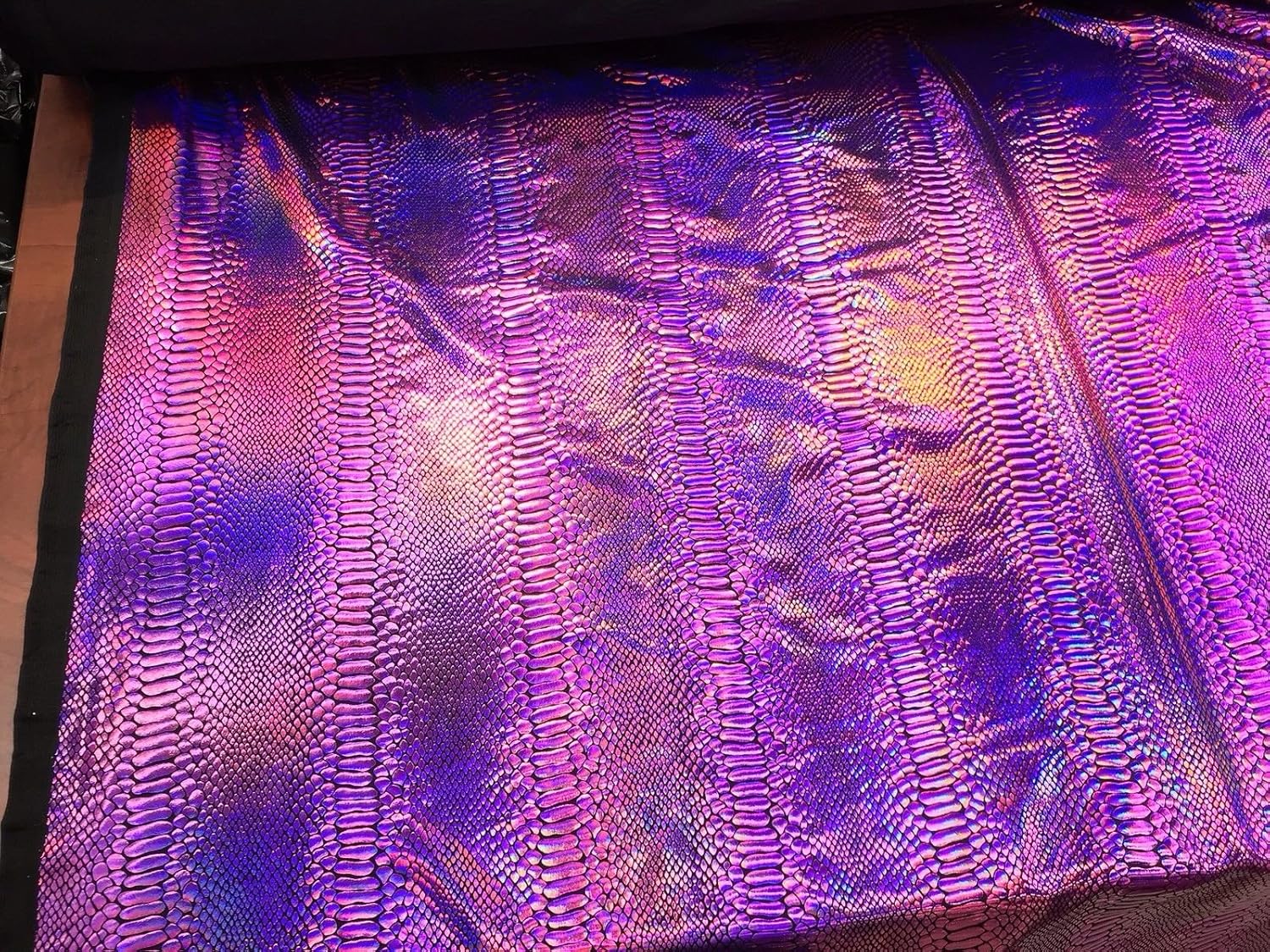 Purple Iridescent Snake Skin Print ON A Nylon 2 Way Stretch Spandex-Sold by Yard