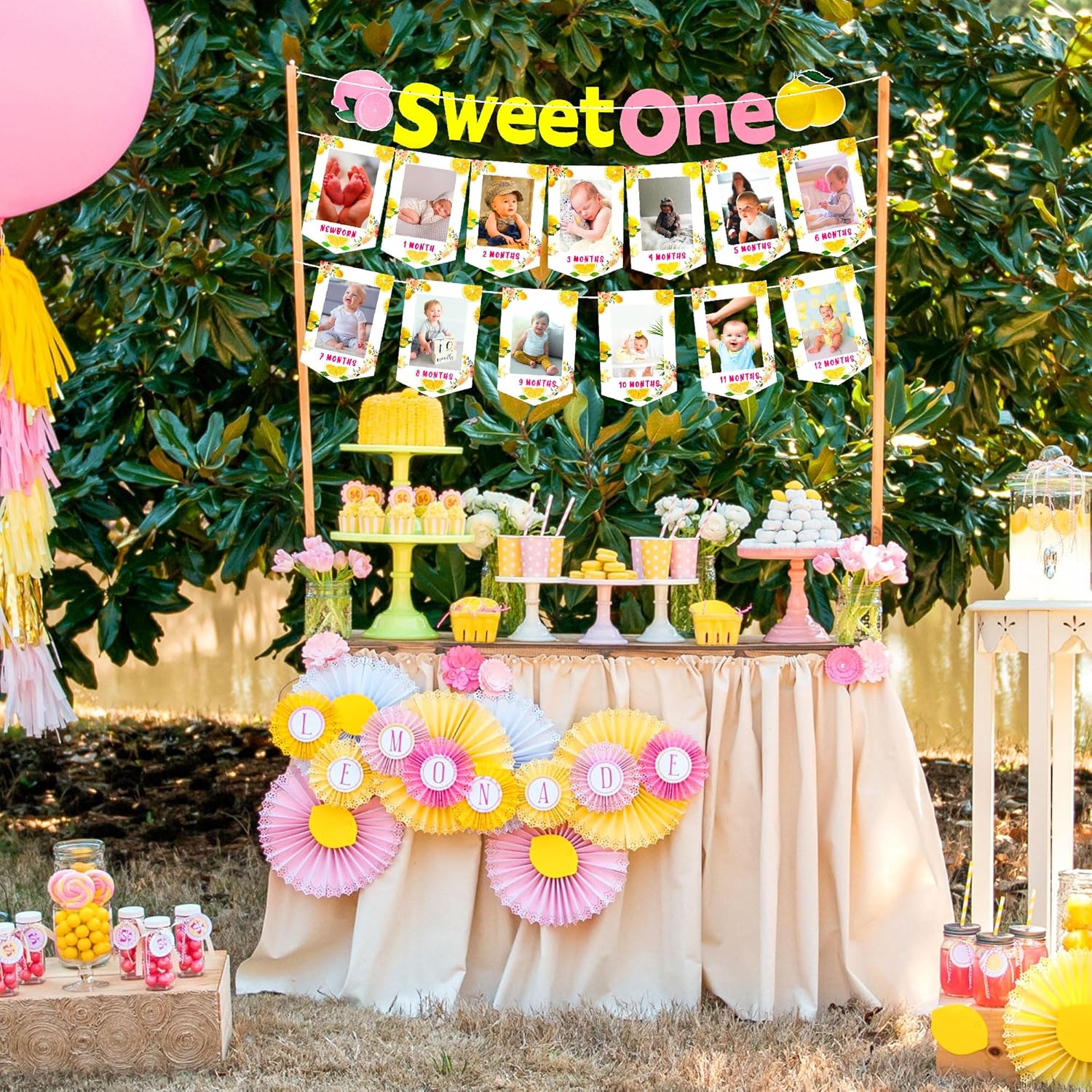 LaVenty Lemon Sweet One First Birthday Decoration Summer Fruit 1st Birthday Banner - Image 5