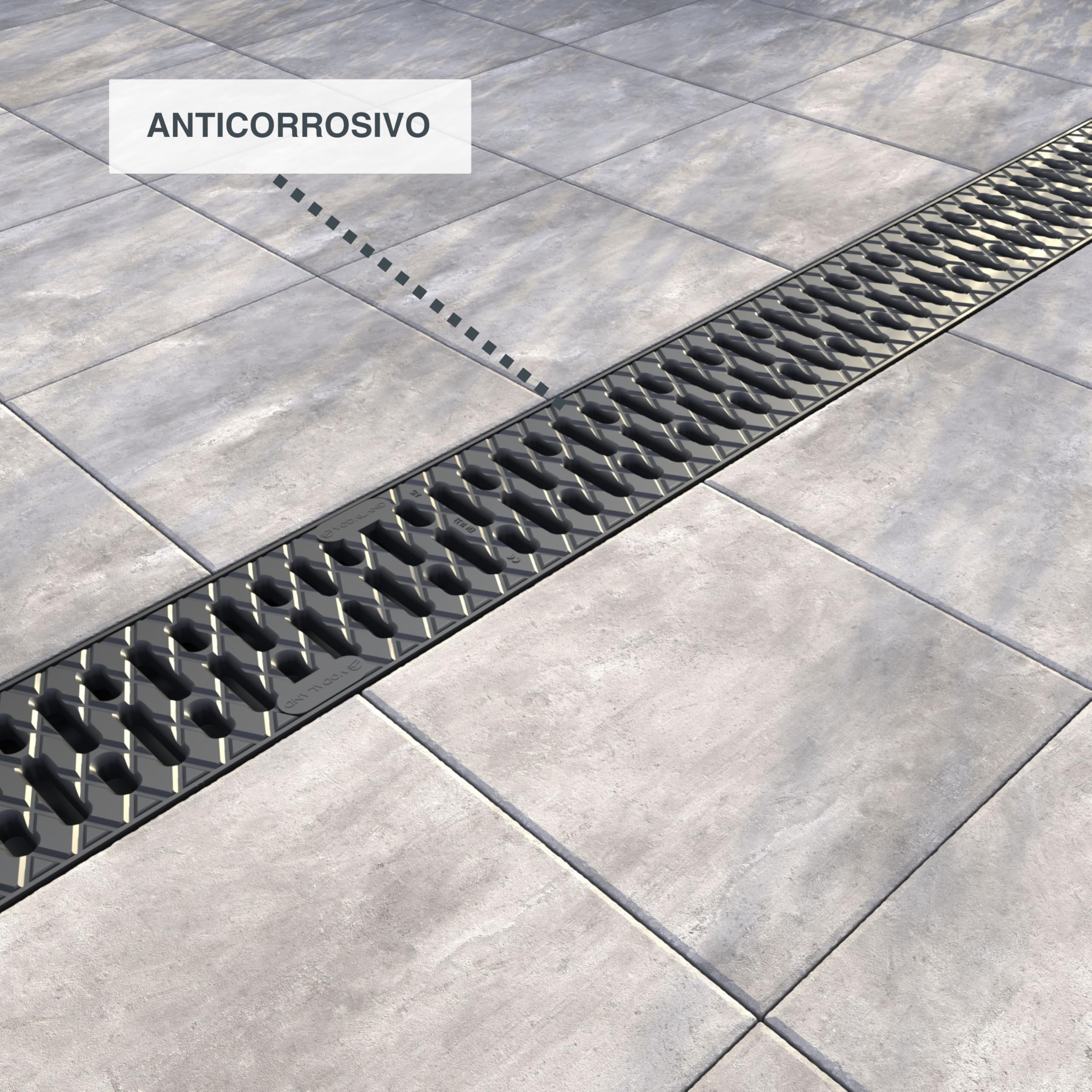 VODALAND EASY LOW – Canaleta de Drenaje con Rejilla de Plástico Negro | Perfil Bajo 40 mm | Clase A15 (hasta 1.500 kg) | Drenaje Discreto en Terrazas, Patios y Espacios Exteriores - Kit de 3 metros