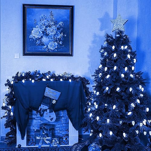 Miniatura 5 de Dazzle Bright C9 - Guirnalda de luces de Navidad, 100 luces LED de 66 pies, impermeables, conectables, de alambre verde, luces de Navidad para