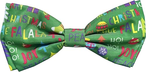 Huxley & Kent Pajarita para mascotas Merry & Bright (grande) Accesorio de lazo de velcro para Navidad Divertidas pajaritas para perros y gatos