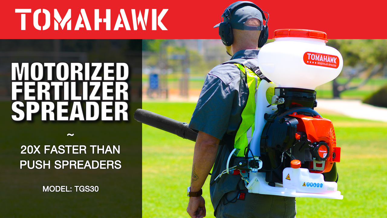 Tomahawk 4 Gallon Backpack Motorized Spreader for Granular