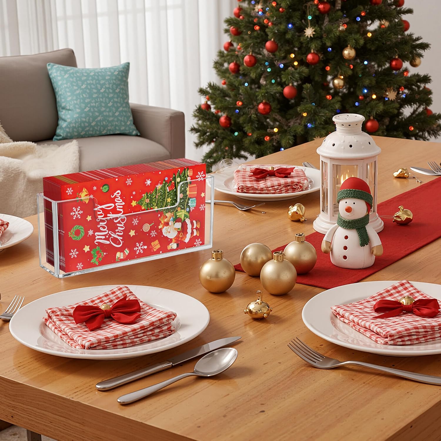 HBlife Acrylic Guest Towel, Paper Napkin Holder for Bathroom - Clear Waterproof Vertical Stand, Disposable Paper Hand Towel Dispenser, Modern Table Tray for Kitchen, Home, Hotel, Office - Image 9