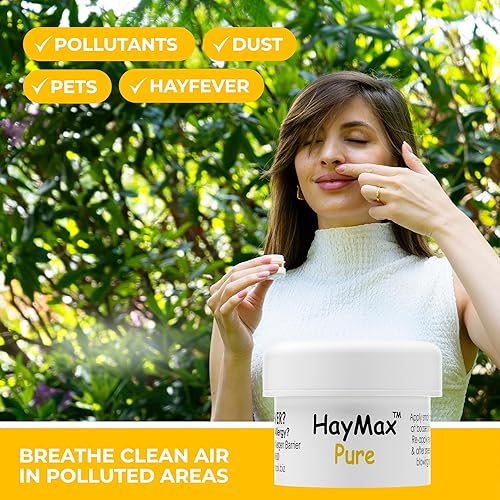Miniatura 3 de HayMax Bálsamo de barrera de alérgenos triple lata puro (paquete de 3) orgánico, natural, no somnolencia para la fiebre del heno - atrapa polen,