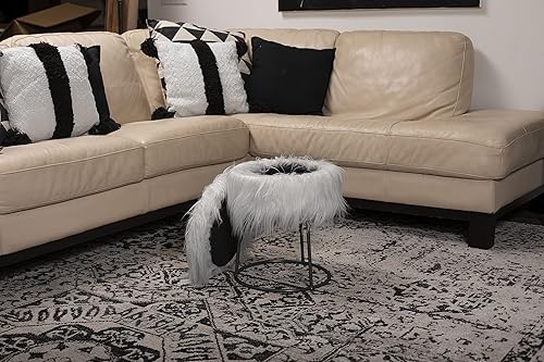 Miniatura 6 de BIRDROCK HOME Taburete redondo de piel sintética con almacenamiento, asiento de maquillaje esponjoso con patas de metal, reposapiés acolchado suave