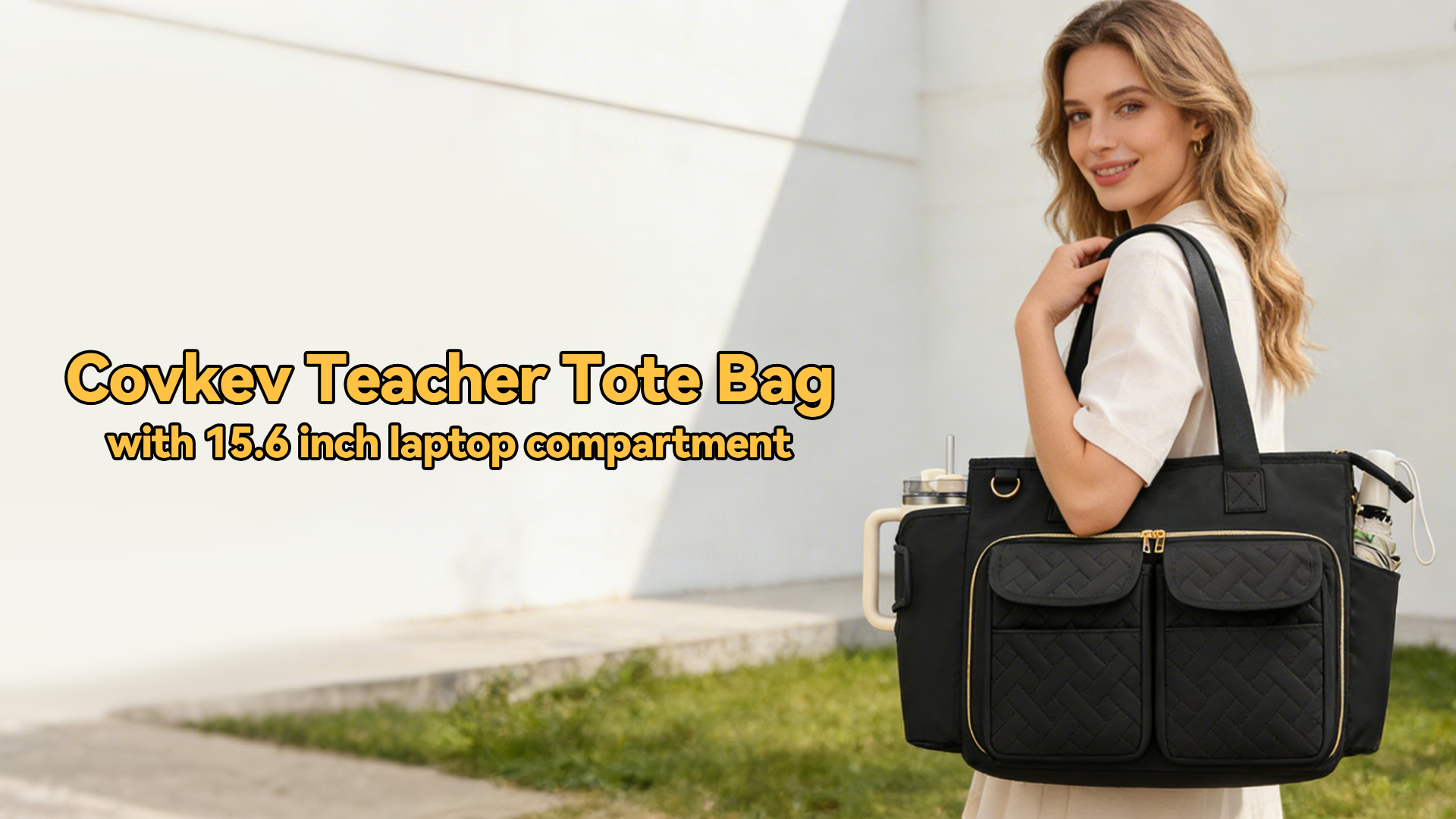 Amazon.com: Covkev Teacher Tote Bag with 15.6 Inch Laptop