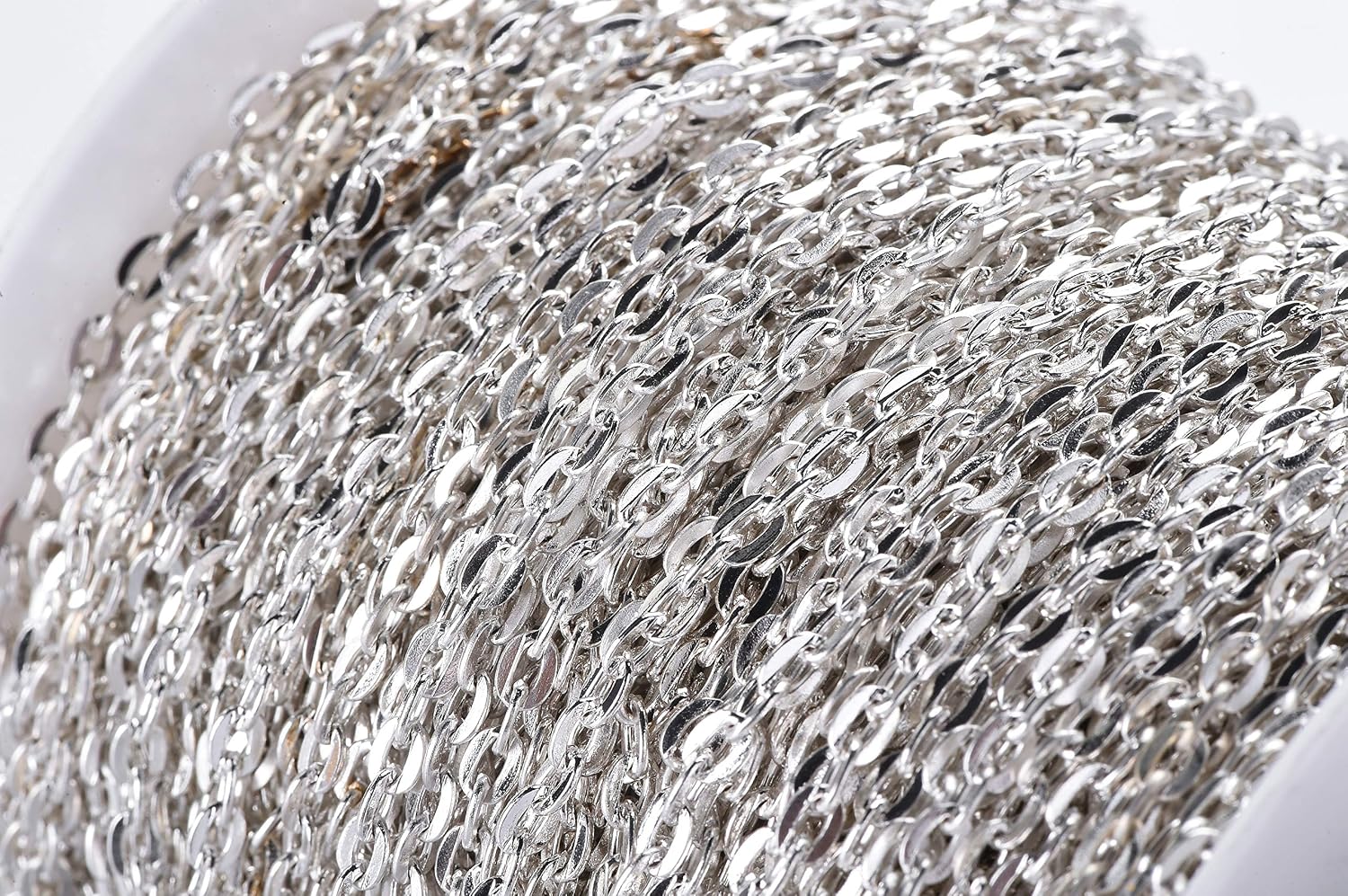 32 Feet Chain for Necklace Extender Chains Silver Plated Chain/God Chain/Bronze/White Bracelet Necklace Vintage Cross Chains-Jewelry Making Chain (B)