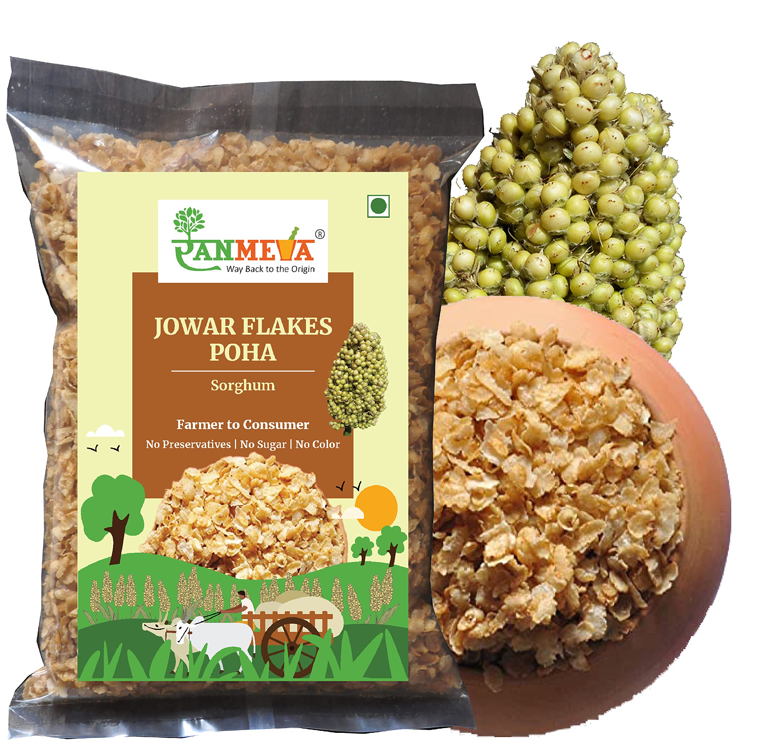 RANMEVA Plain Jowar Flakes-Poha for breakfast 500 gm, Healthy Breakfast (Organic Sorghum Flakes) | Unpolished | No Sugar | More Fiber | Healthy Millet Flakes for Breakfast | Jawari | ज्वारी पोहा (B08VQPZLJZ) Amazon Price History, Amazon Price Tracker