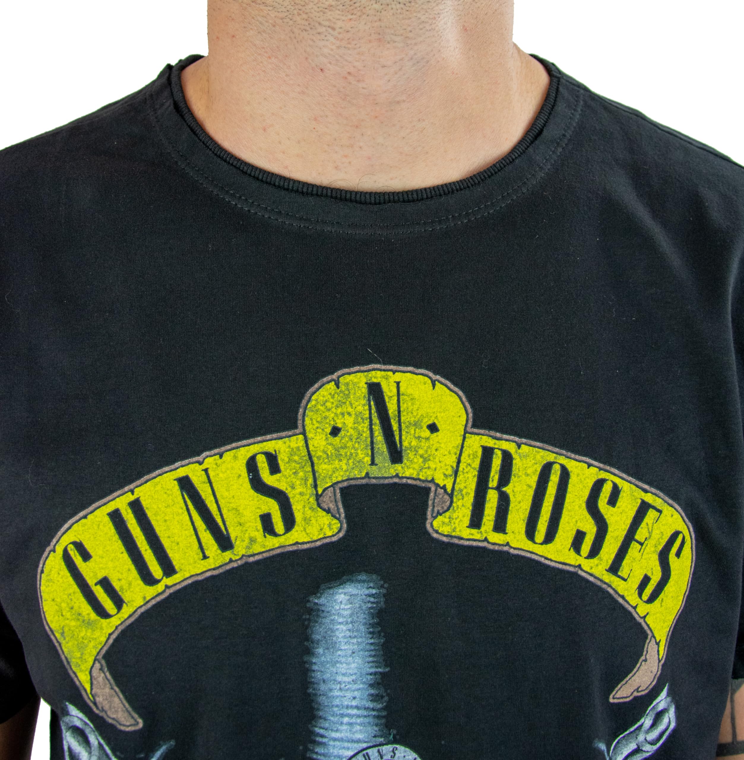 Amplified Guns N Roses T-shirt unisexe Motif tête de mort Noir
