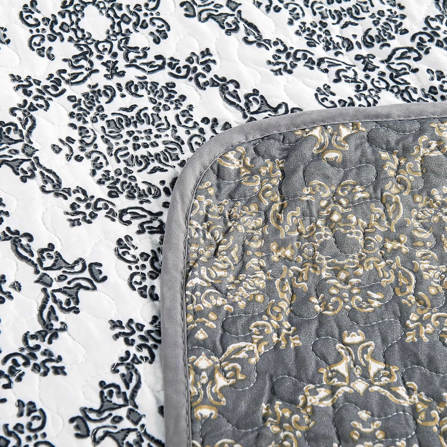 Mystic Modern & Contemporary Damask Coverlet Set
