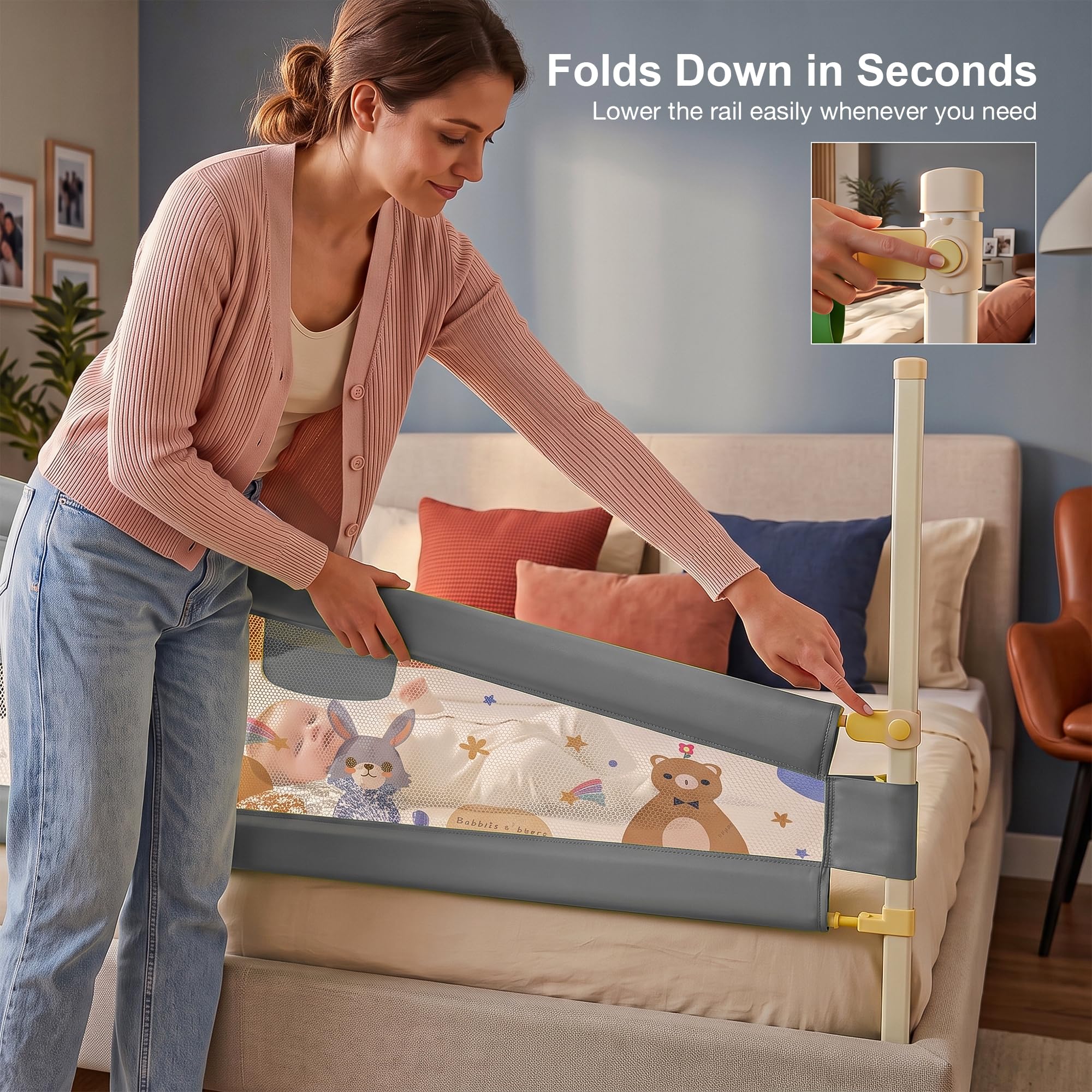Baby Bed Rail Safety Guard - Prevent Falls! -5 Baby Bed Rail Safety Guard - Prevent Falls! -5