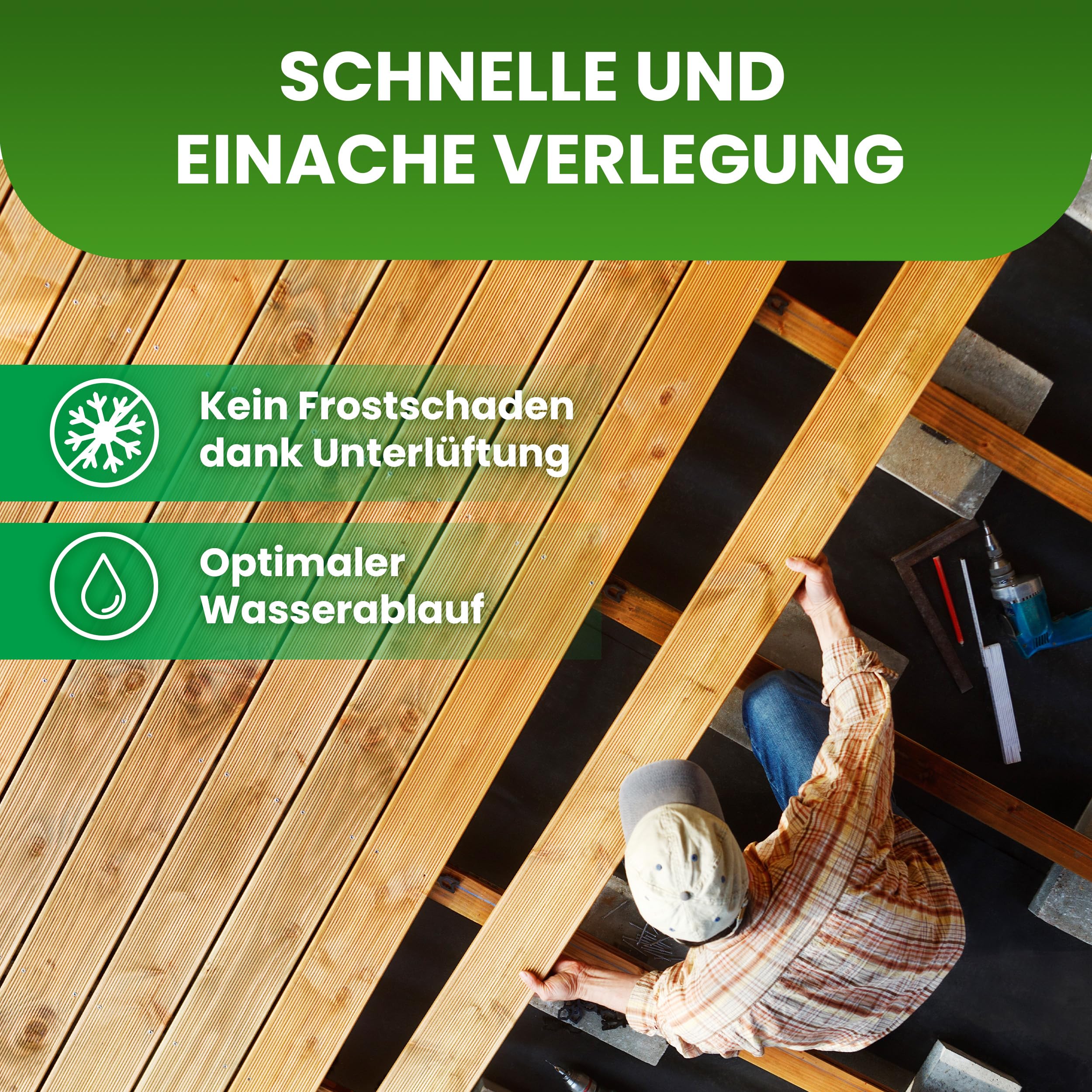 Gartenwelt Riegelsberger Justierbarer Balkenlager PRO Terrassenlager Stelzlager für Holz WPC Aluminium BPC Hartholz Unterkonstruktion höhenverstellbar 21-27 mm | 126 Stück (1 Karton)