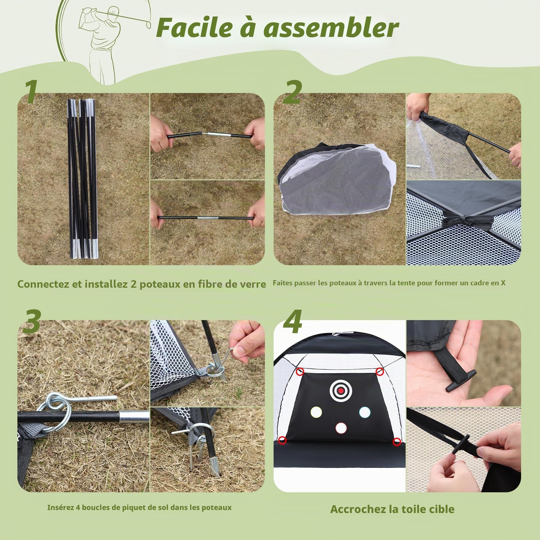 REDCAMP Filet d'entraînement de Golf avec Tapis de Frappe pour intérieur et extérieur