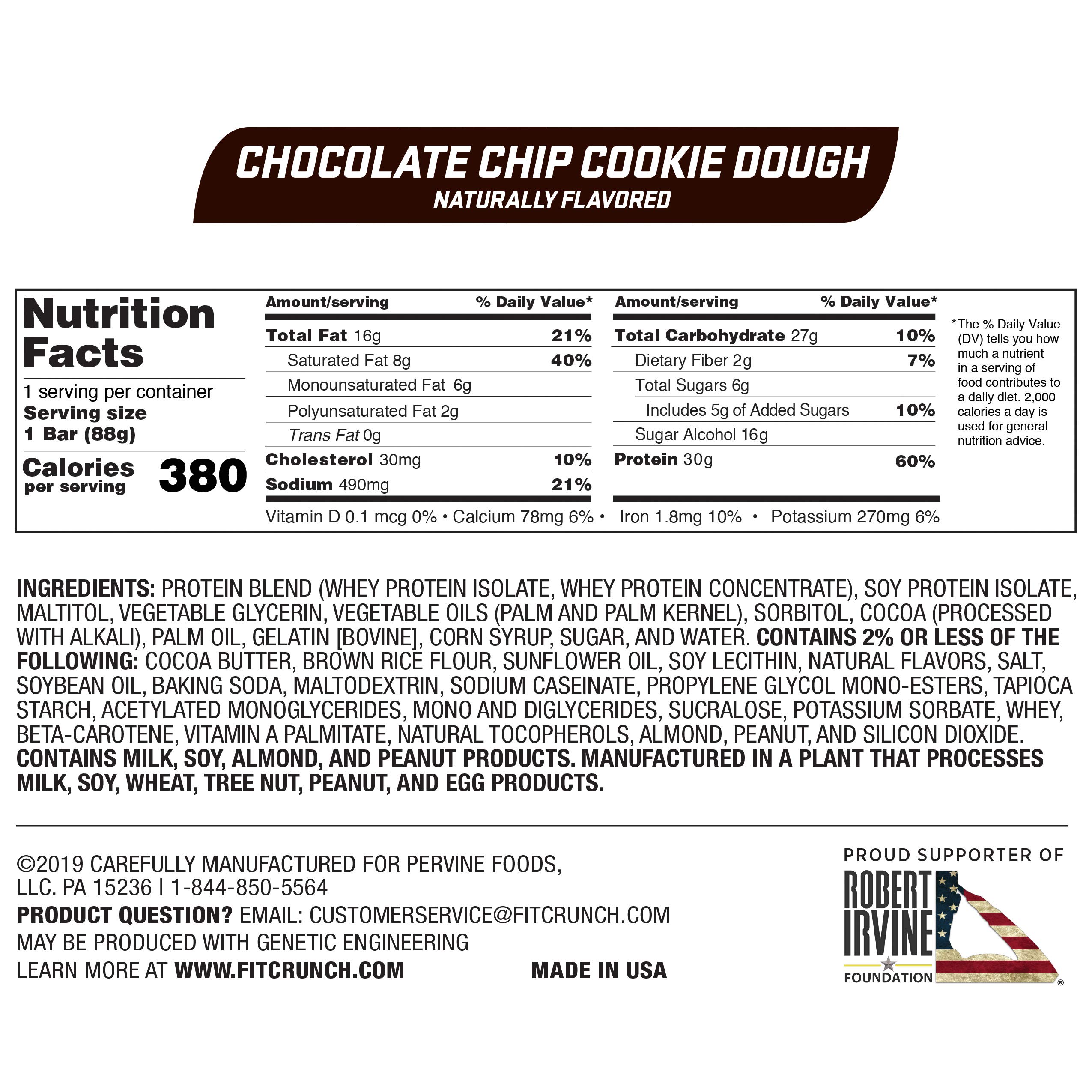 FITCRUNCH Protein Bars, Designed by Robert Irvine, Protein Bar, Gluten Free, Award Winning Taste