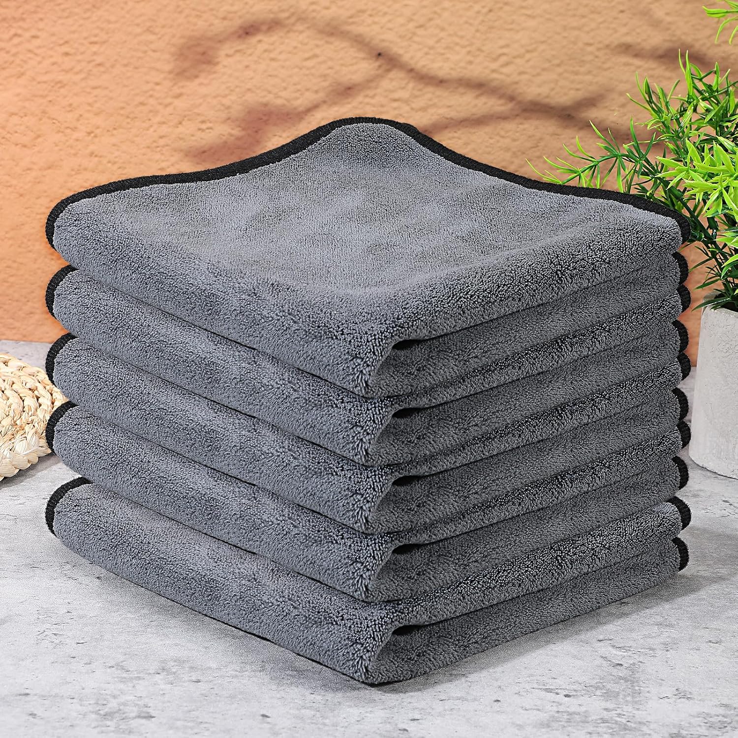 20 Pack Microfiber Cleaning Towels for Cars, 16 x 16 Inches Thick Plush Microfiber Cleaning Dusting Cloth Auto Detailing Absorbent Towels Dusting Cloths for Car Trucks Kitchen Window
