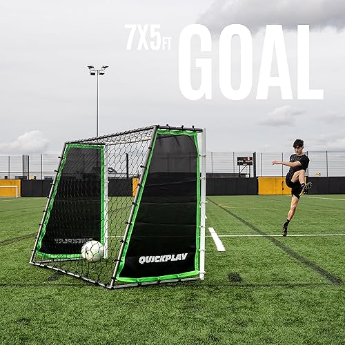 Miniatura 8 de QUICKPLAY Tekkers GS Trainer 3 en 1 rebote y objetivo de 7x5 pies para una práctica poderosa, red de rebote grande y ultra sensible para