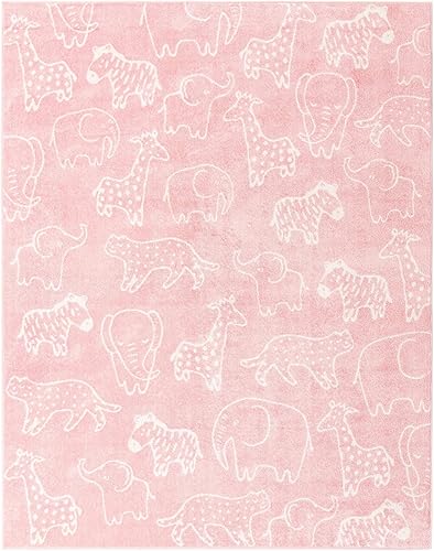Miniatura 3 de Unique Loom Whimsy Collection - Alfombra rectangular de 7 pies 10 pulgadas x 10 pies 0 pulgadas, rosamarfil